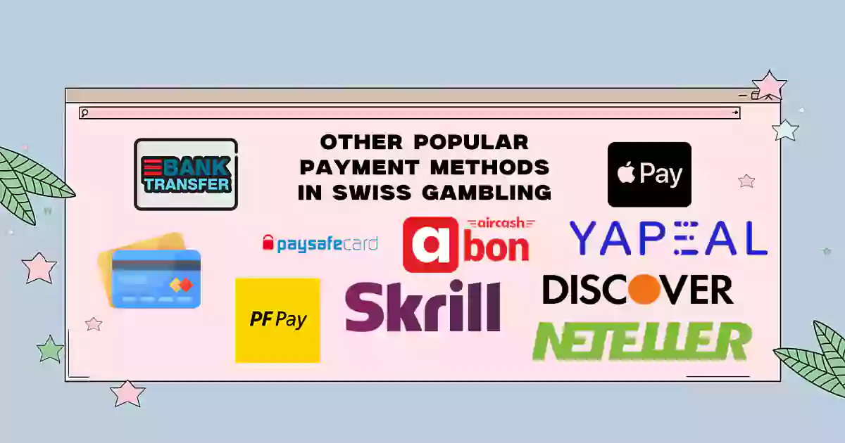 Other Payment Methods besides TWINT accepted as payment method in Casinos of Switzerland